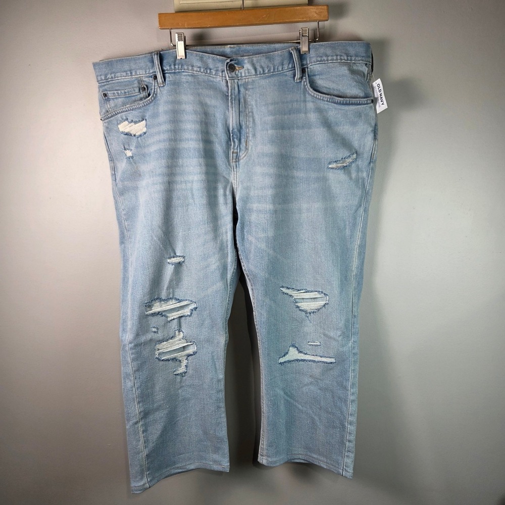 Old Navy Skinny Jeans Women 46x23 Light Wash NEW Distressed Ripped Denim Casual